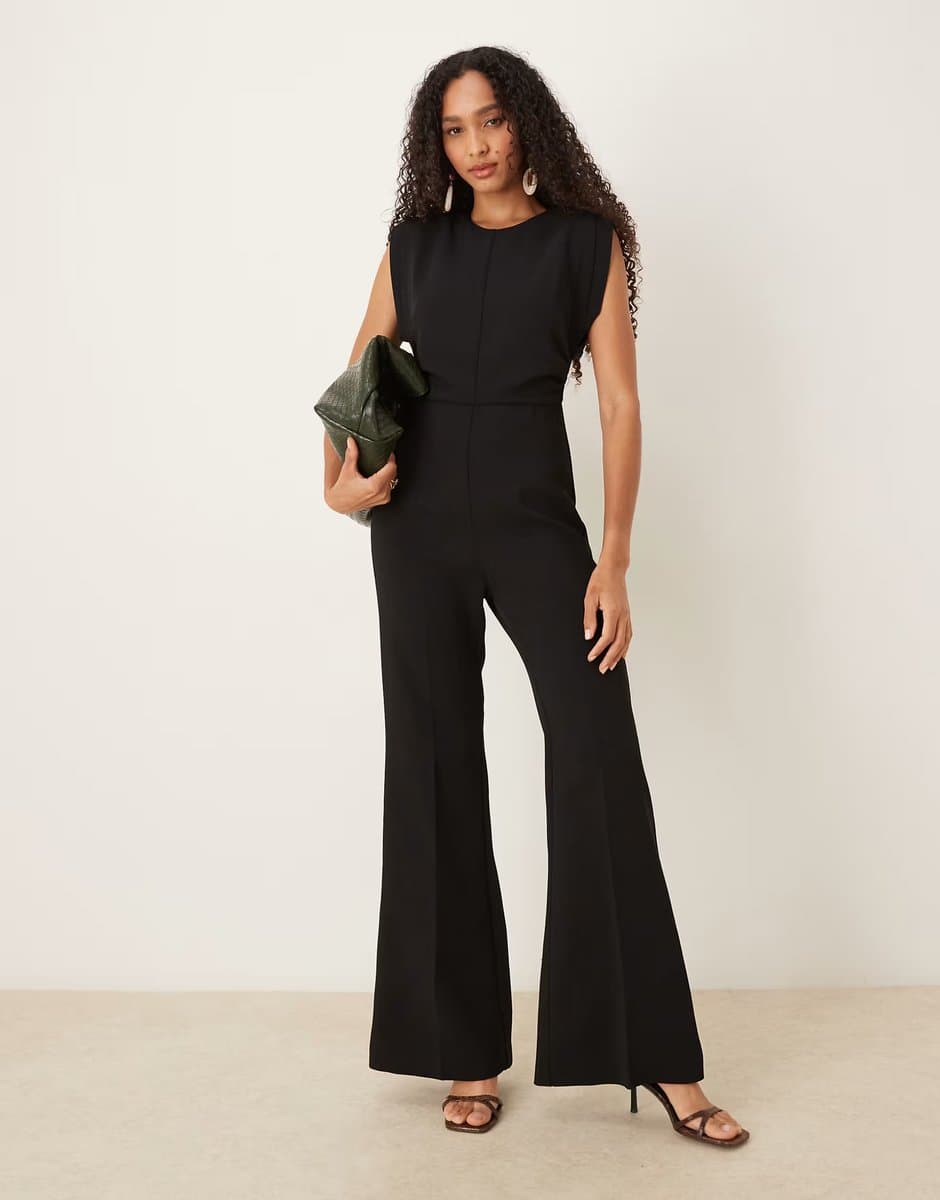 ASOS ASOS Sleeveless Flared Jumpsuit in Black