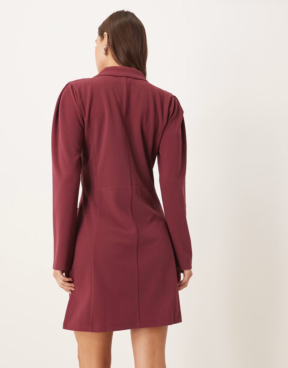 ASOS JDY blazer dress in burgundy - 4