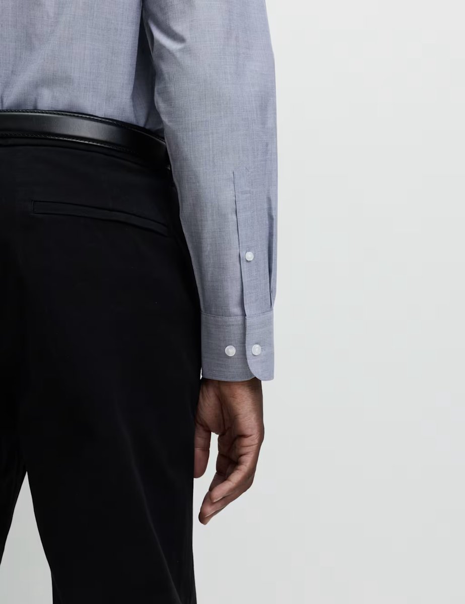 Marks & Spencer M&S 2 Pack Regular Fit Easy Iron Printed Shirts Blue Mix - 4