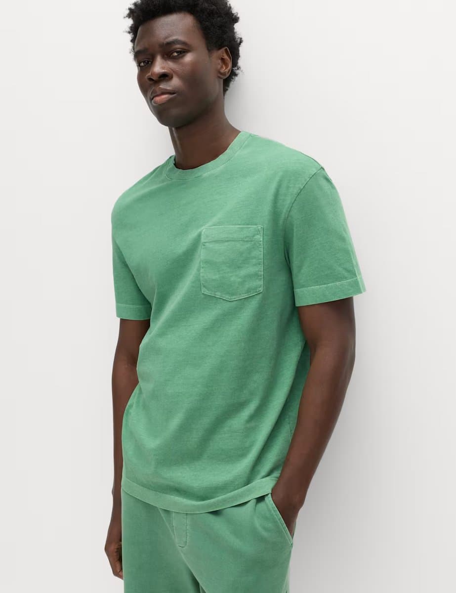 Marks & Spencer M&S Relaxed Pure Cotton T-Shirt in Emerald