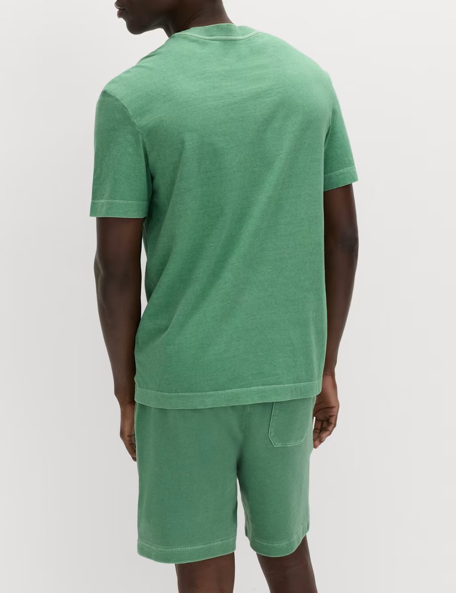 Marks & Spencer M&S Relaxed Pure Cotton Garment Dyed T-Shirt Emerald - 3