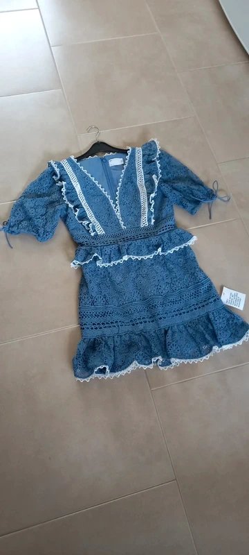 ASOS Design Stunning ladies lace mini dress with ruffle sleeve and contrast trims. - 3