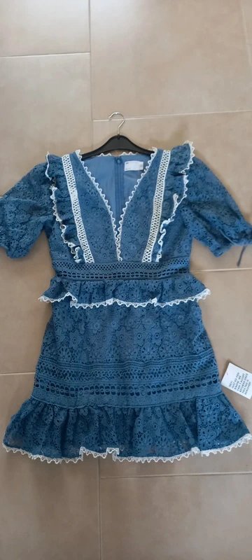 ASOS Design Stunning ladies lace mini dress with ruffle sleeve and contrast trims. - 4