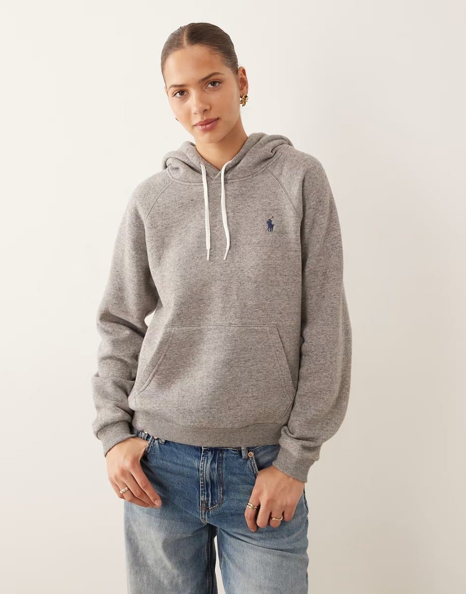 ASOS Polo Ralph Lauren icon logo hoodie in grey
