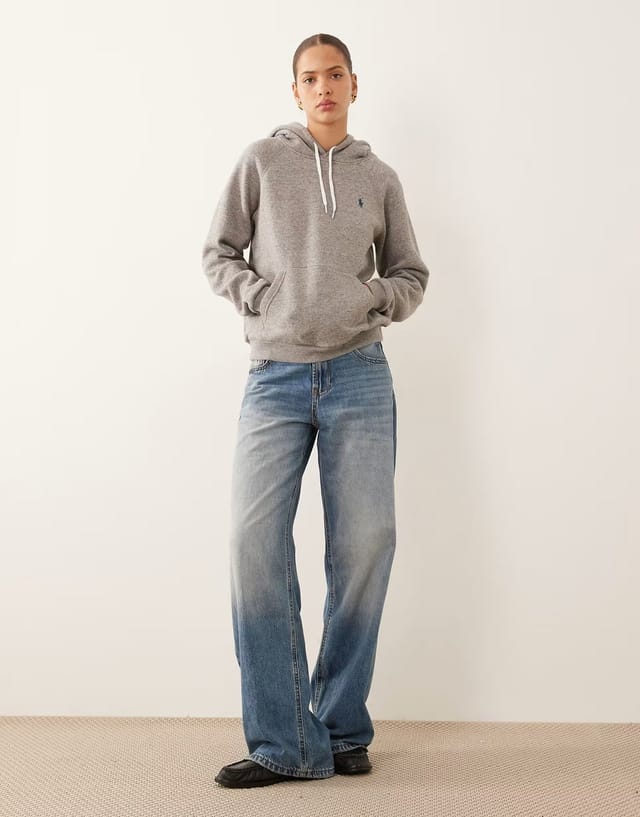 ASOS Polo Ralph Lauren icon logo hoodie in grey - 3