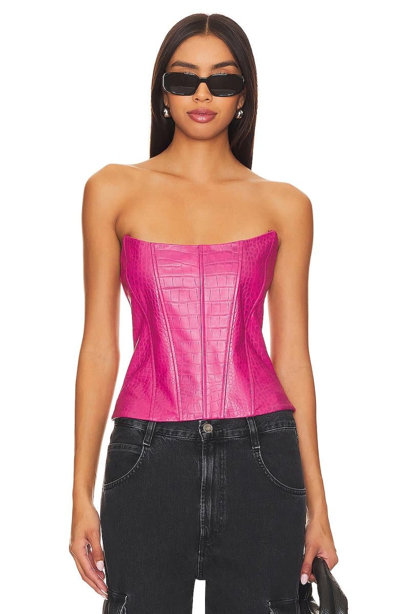 revolve Revolve Camila Coelho Hot Pink Leather Top