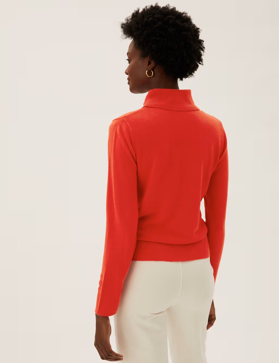 Marks & Spencer M&S Supersoft Roll Neck Jumper Chilli - 3