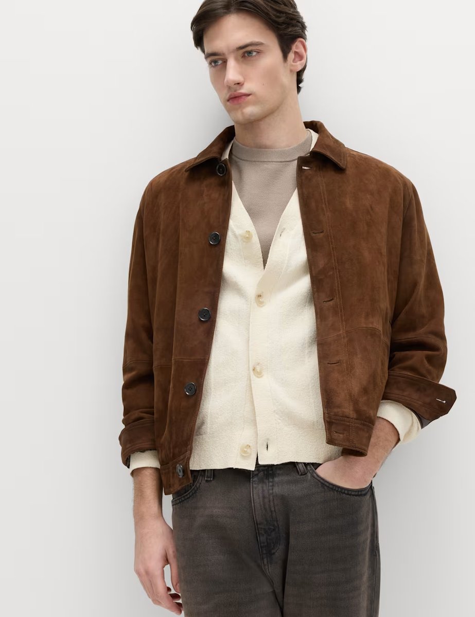 Marks & Spencer M&S Cotton Rich Bouclé Knitted Cardigan Ecru - 3