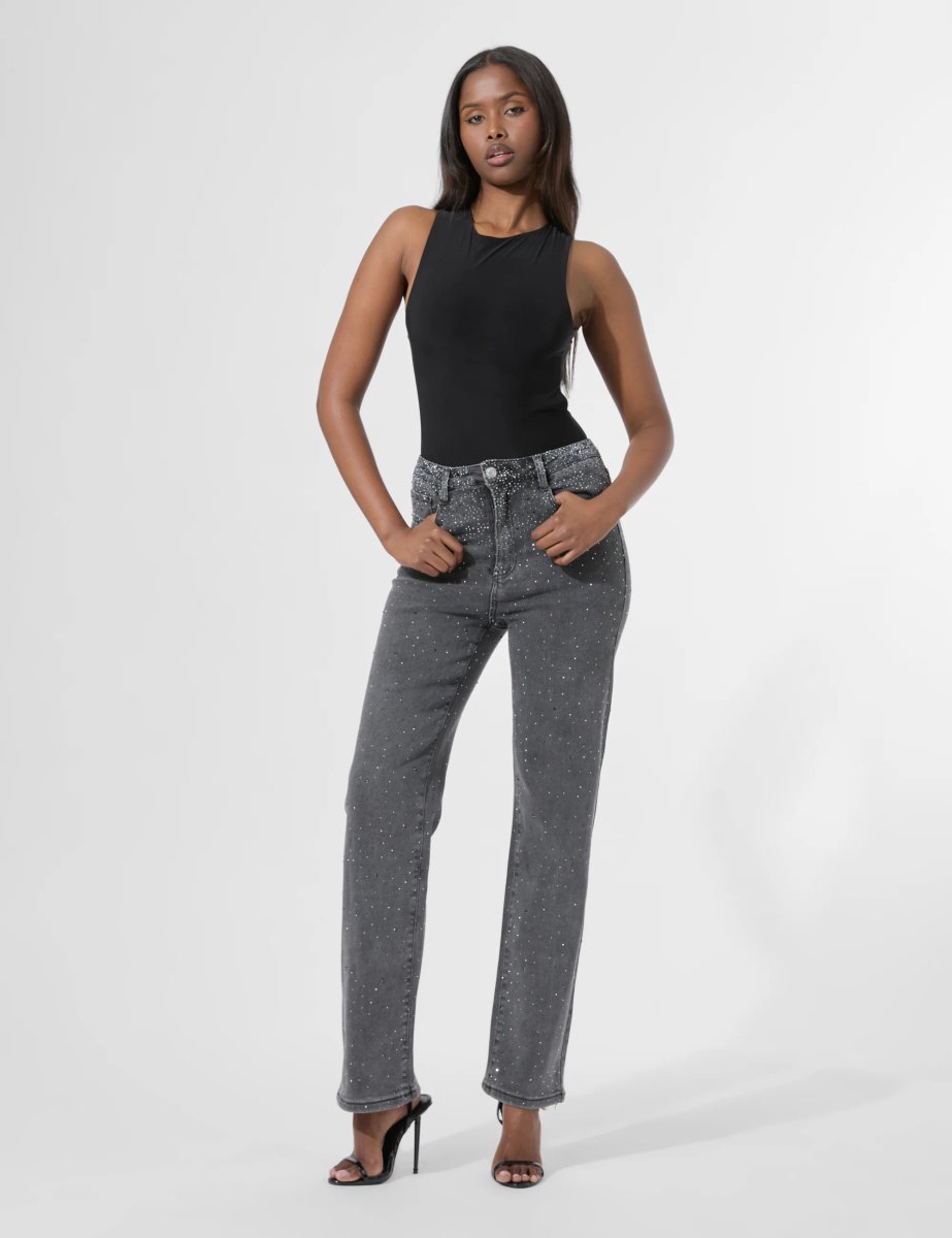 Public Desire Cross Over Back Detail Luxe Slinky Bodysuit Black - 3