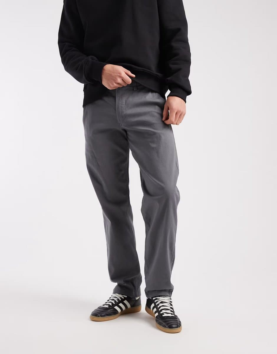 ASOS Jack & Jones Kane loose fit chino trousers in grey