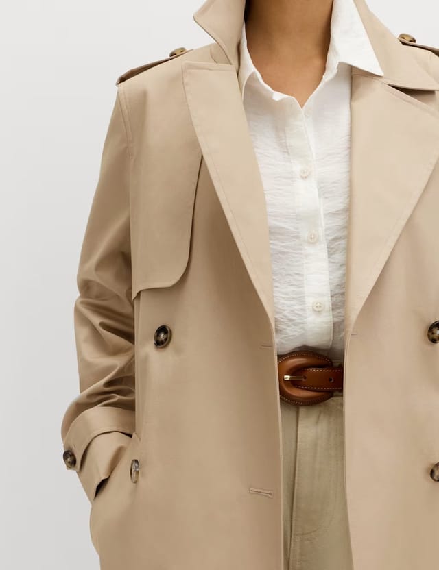 Marks & Spencer M&S Cotton Rich Trench Coat Neutral - 2