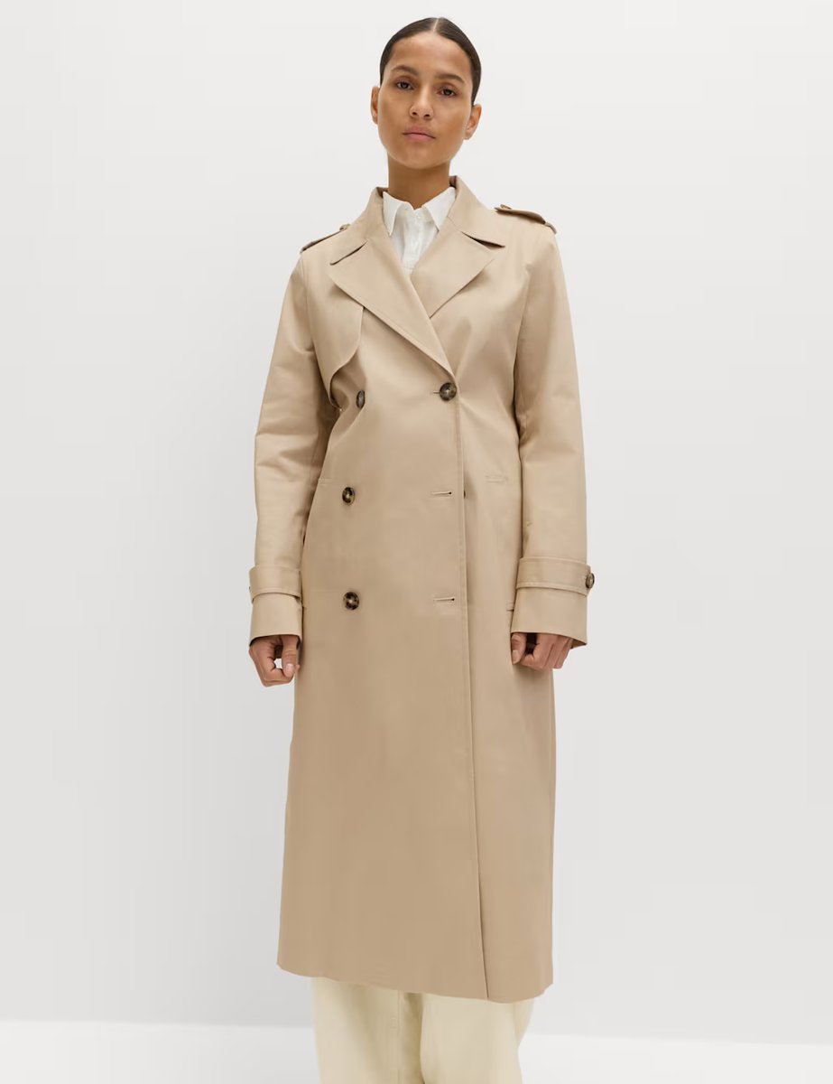 Marks & Spencer M&S Cotton Rich Trench Coat Neutral - 4