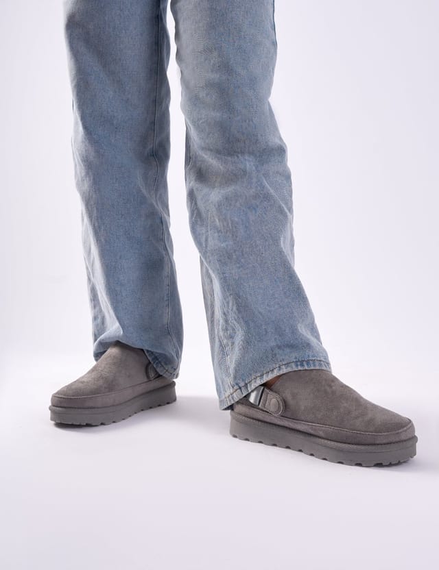 Public Desire Goldie Grey Faux Fur Lined Mules - 3