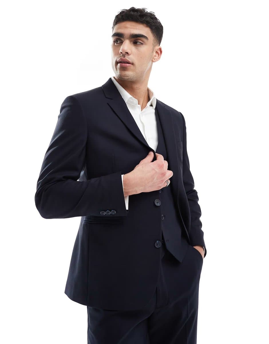 ASOS ASOS DESIGN slim suit jacket in dark navy