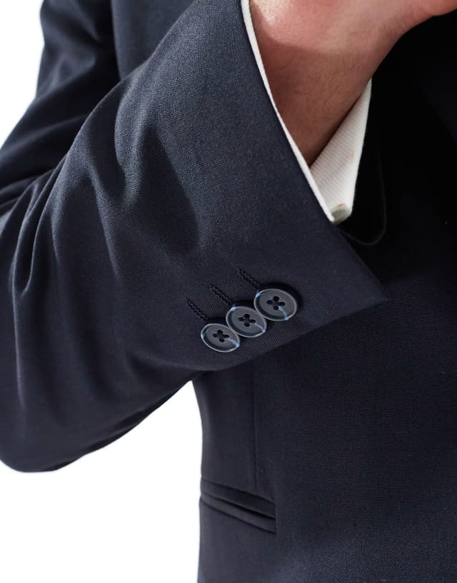 ASOS ASOS DESIGN slim suit jacket in dark navy - 3