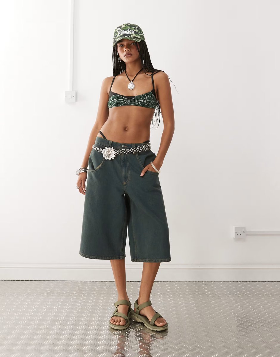 ASOS COLLUSION embellished bikini top co-ord in black - 3