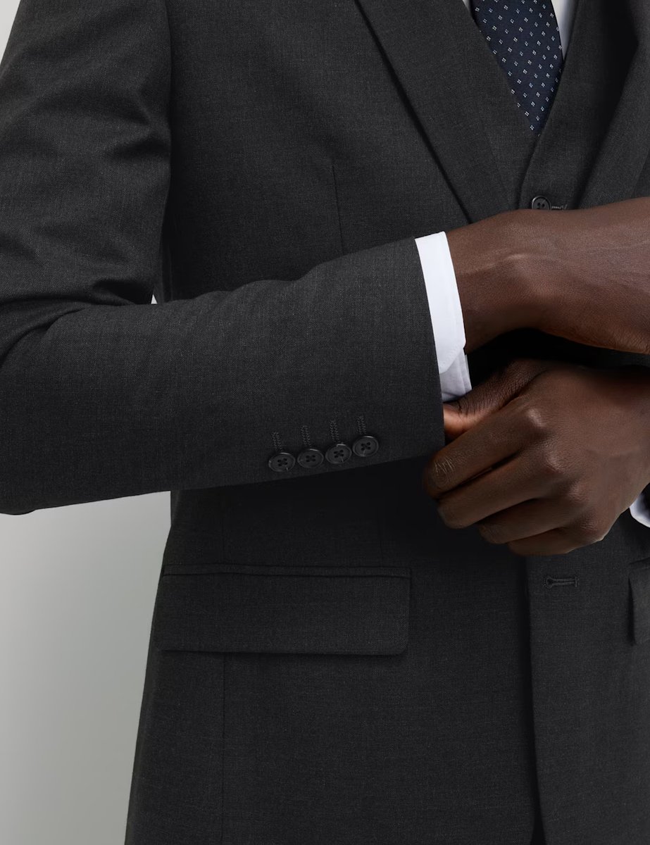 Marks & Spencer M&S Slim Fit Stretch Ultimate Suit Jacket Charcoal - 3
