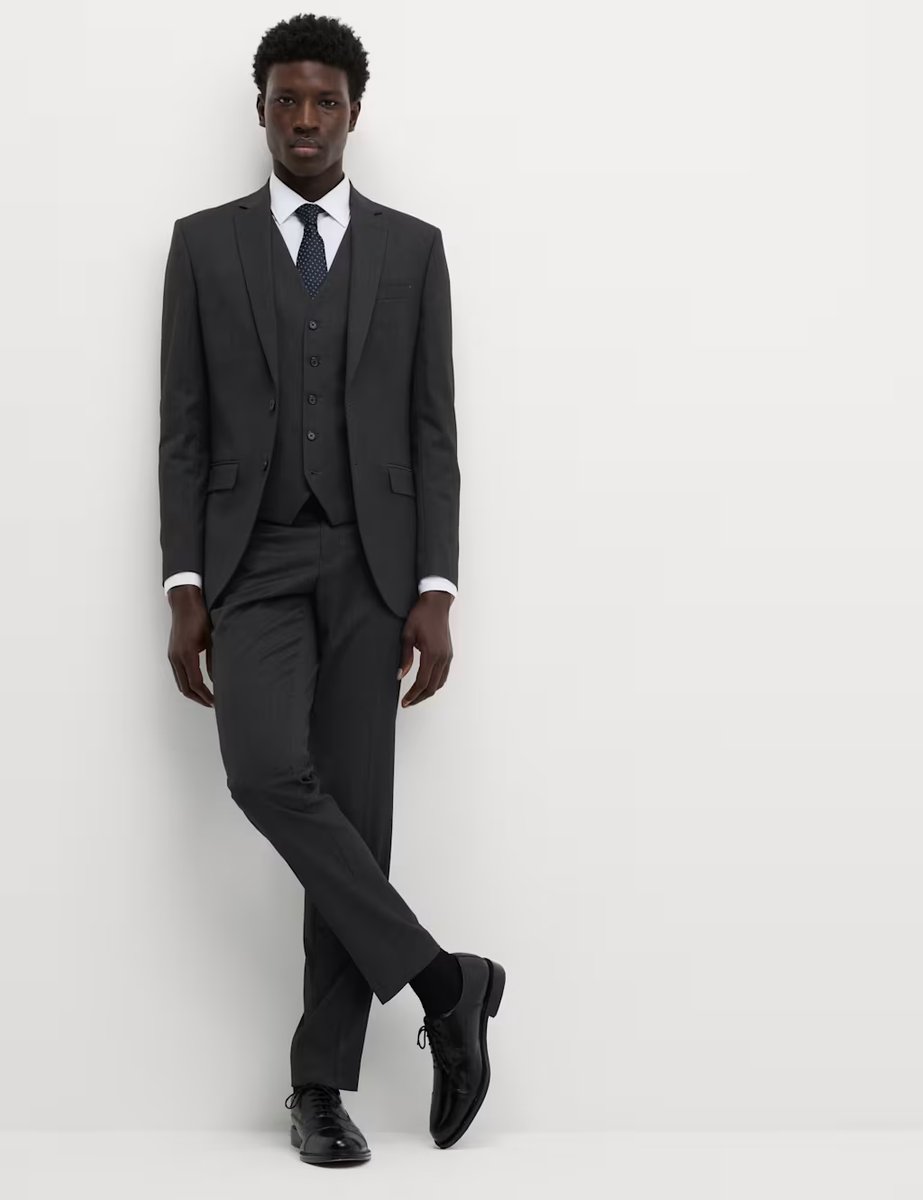 Marks & Spencer M&S Slim Fit Stretch Ultimate Suit Jacket Charcoal - 4