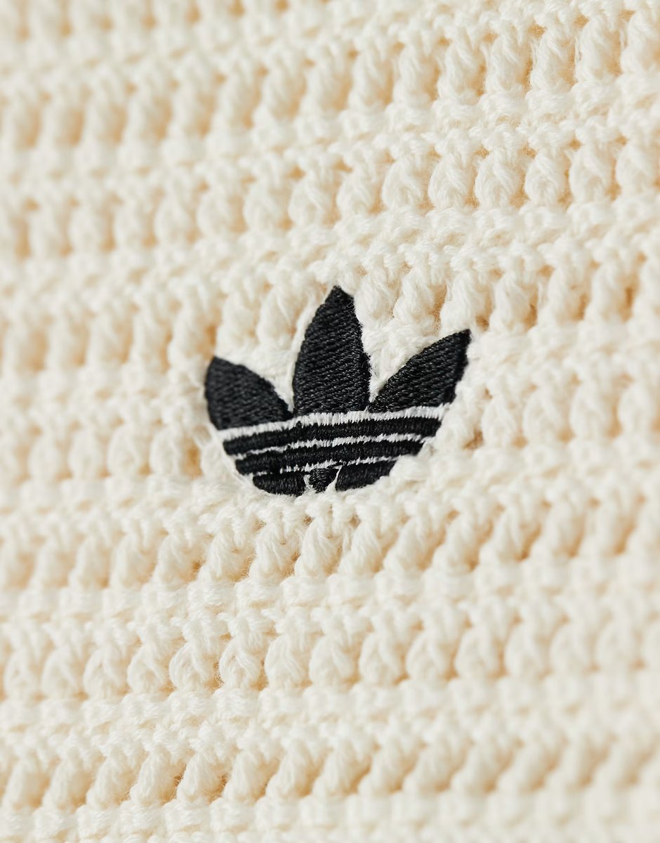 ASOS adidas Originals x ASOS crochet knitted shorts with contrast trim in ecru - 4