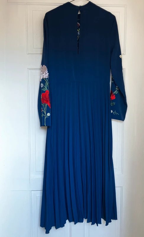 ASOS ASOS embroidered floral pleated dress size uk 14 new - 2