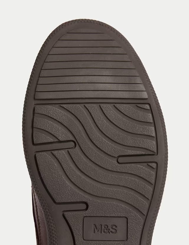 Marks & Spencer M&S Wide Fit Leather Riptape Shoes Brown - 3