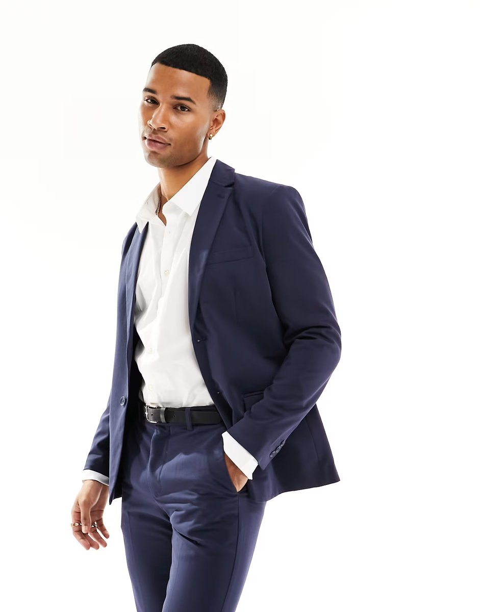 ASOS ONLY & SONS slim fit suit jacket in navy - 3