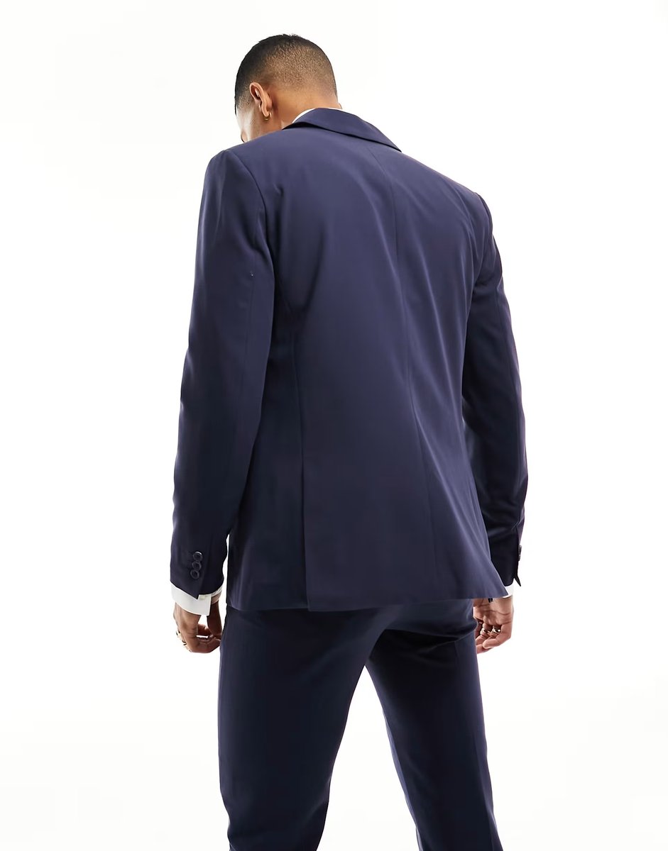ASOS ONLY & SONS slim fit suit jacket in navy - 4