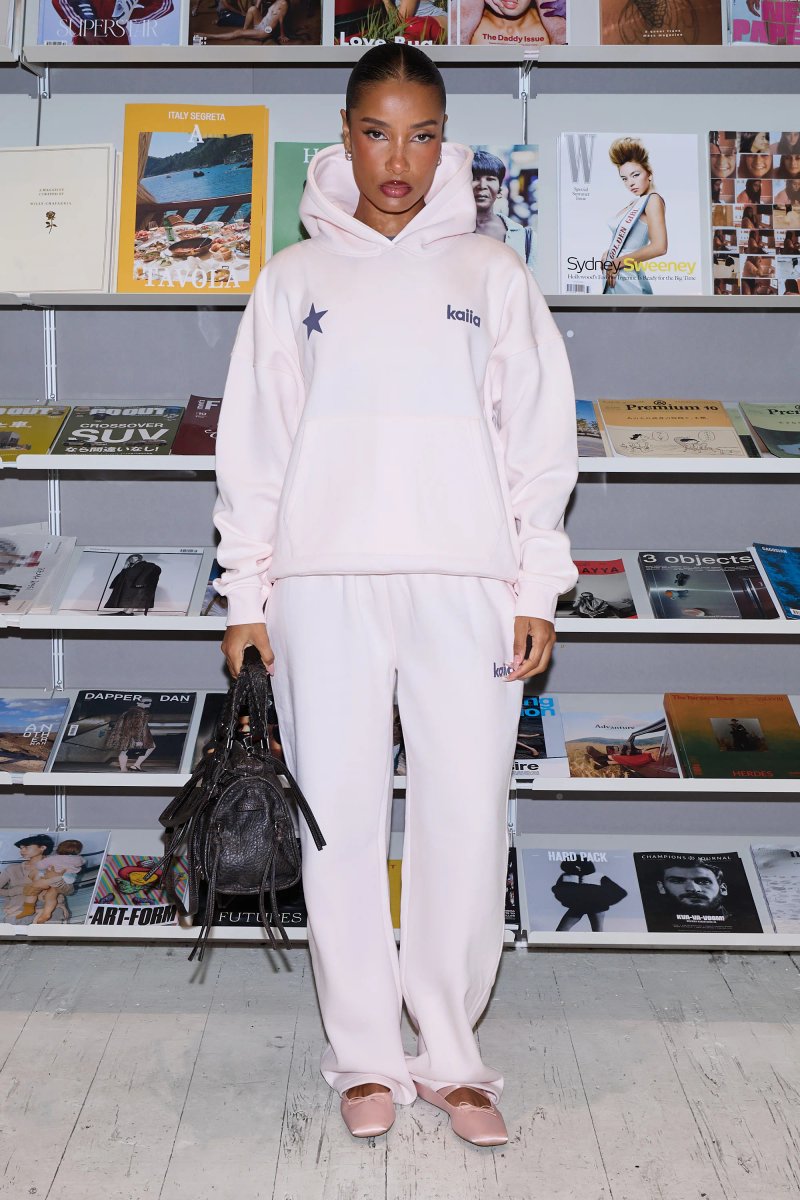 Kaiia Kaiia Star Graphic Oversized Hoodie Shell Pink & Dark Grey - 3