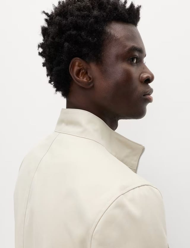 Marks & Spencer M&S Pure Cotton Harrington Jacket Stone - 2