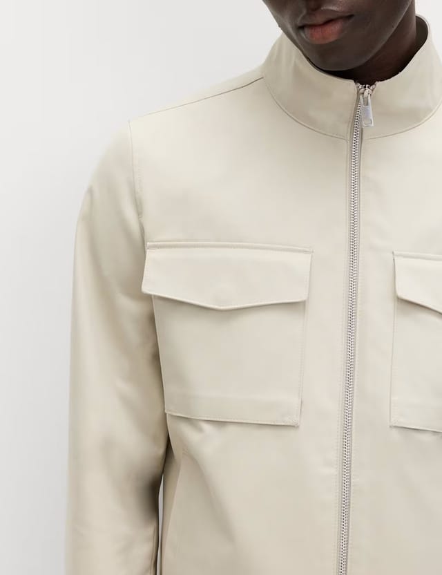 Marks & Spencer M&S Pure Cotton Harrington Jacket Stone - 3