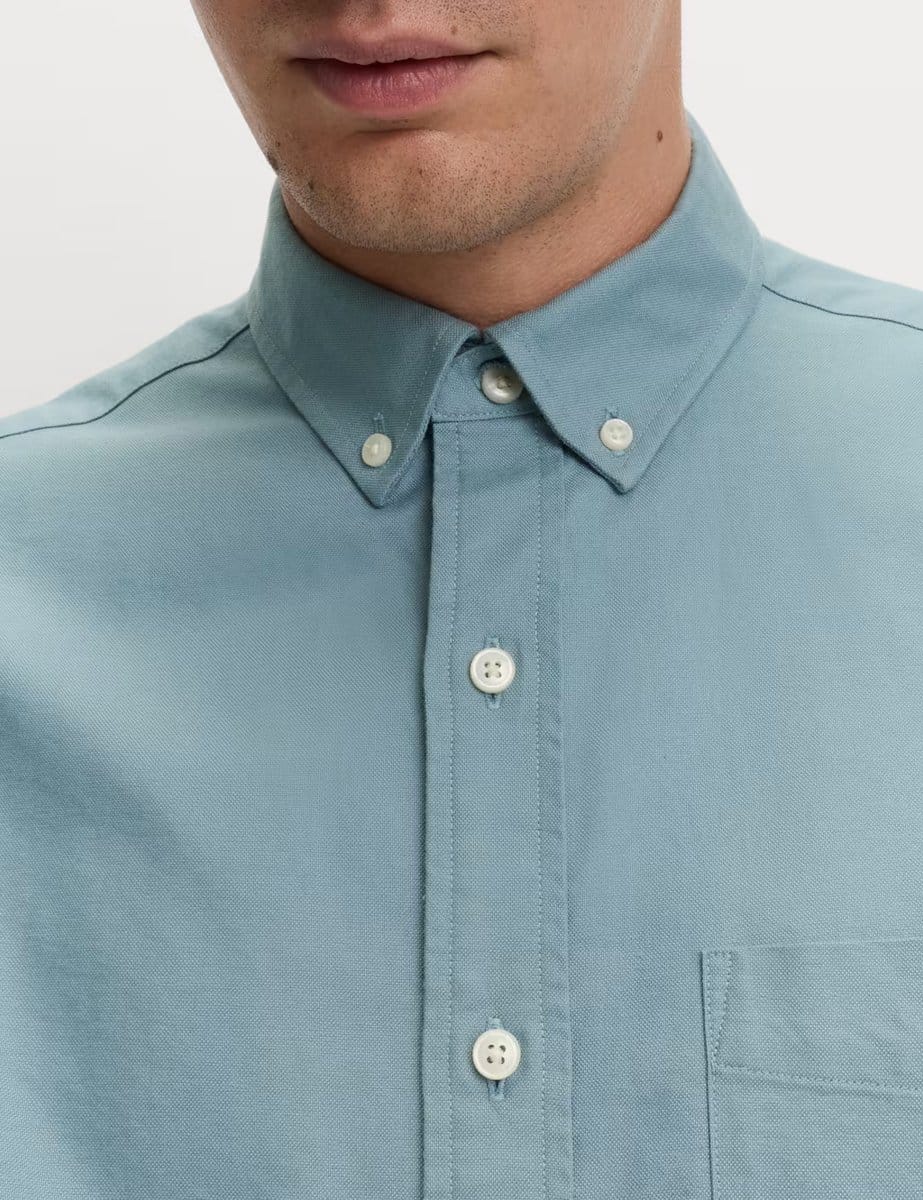 Marks & Spencer M&S Ultimate Pure Cotton Oxford Shirt Dark Slate - 4
