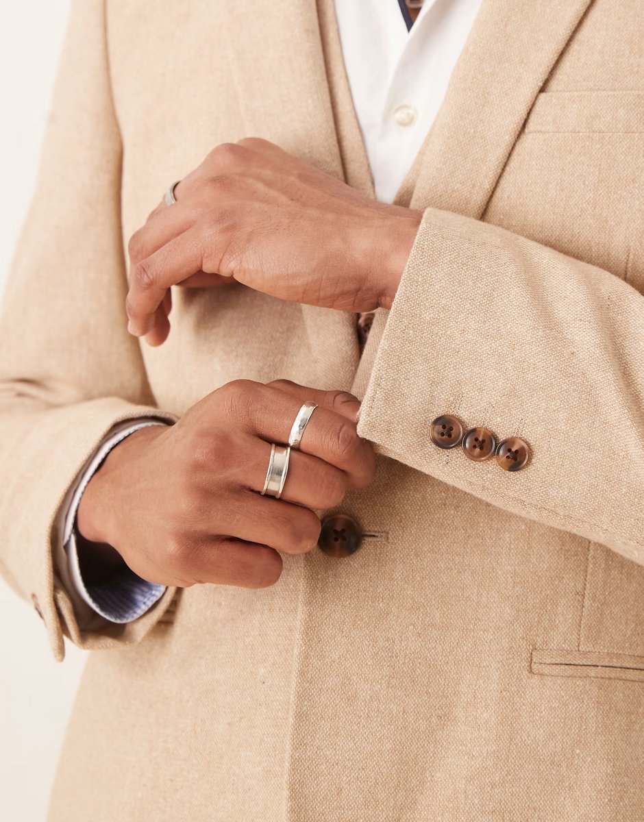 ASOS ASOS DESIGN slim wool blend suit jacket in camel - 3