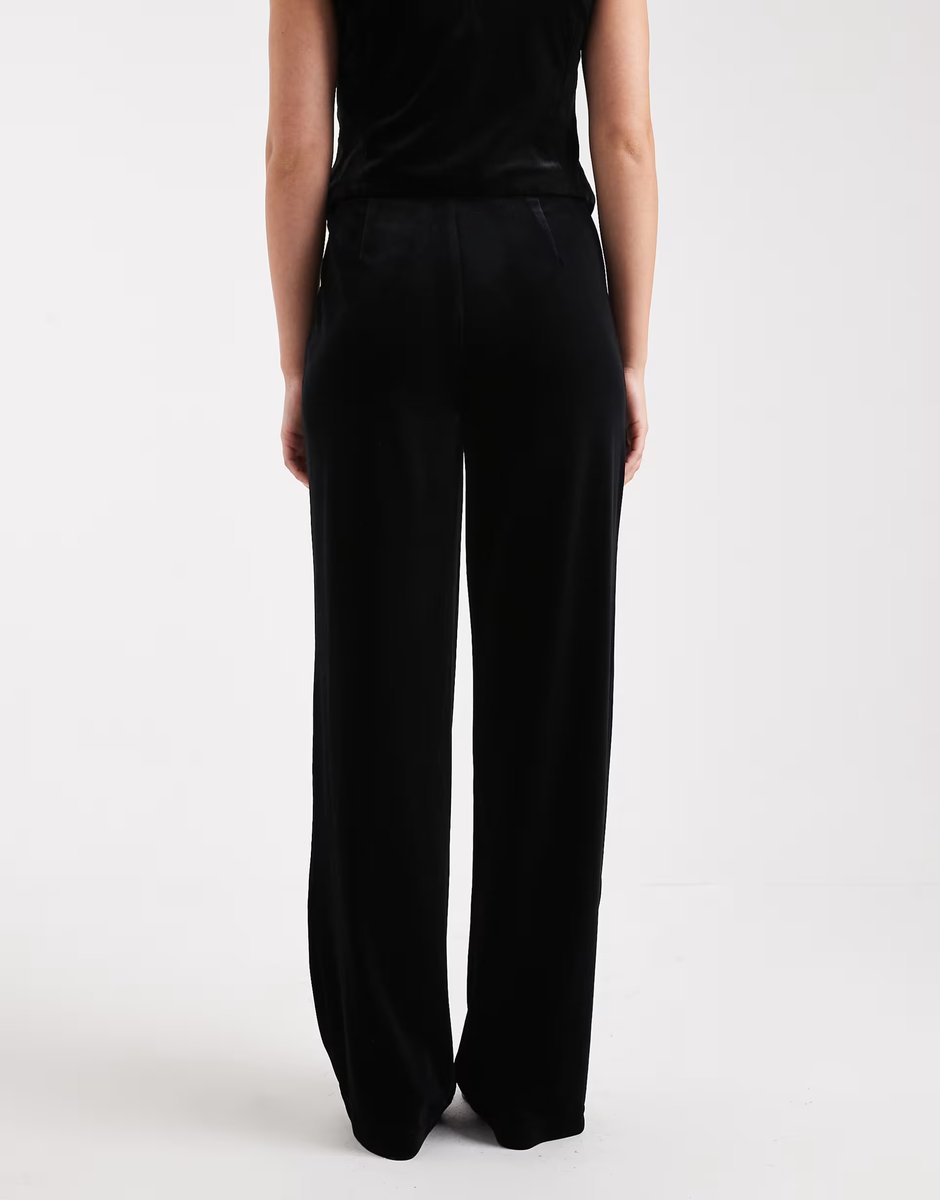 ASOS Vero Moda seam front tailored velvet trouser co-ord in black - 3