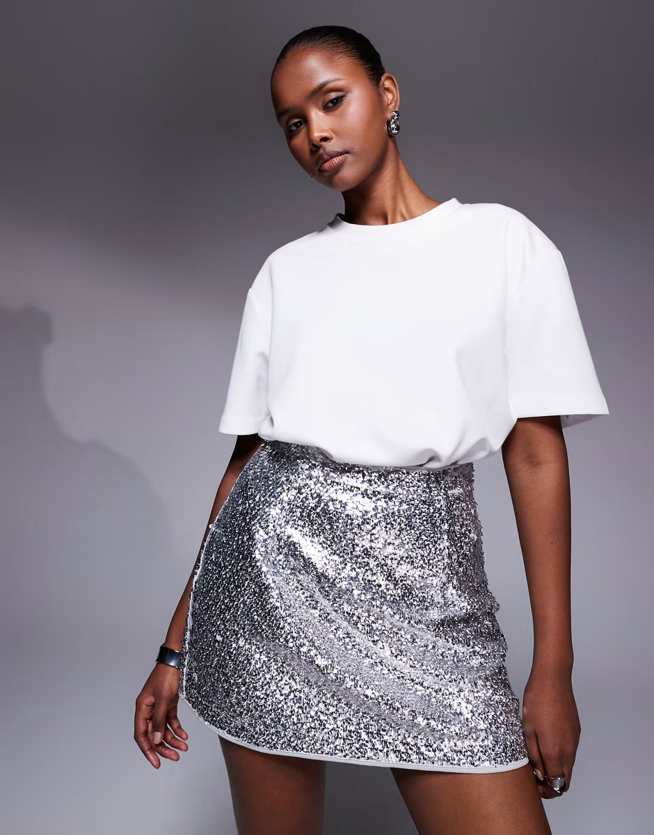 ASOS ASOS DESIGN fish scale sequin mini skirt - 3