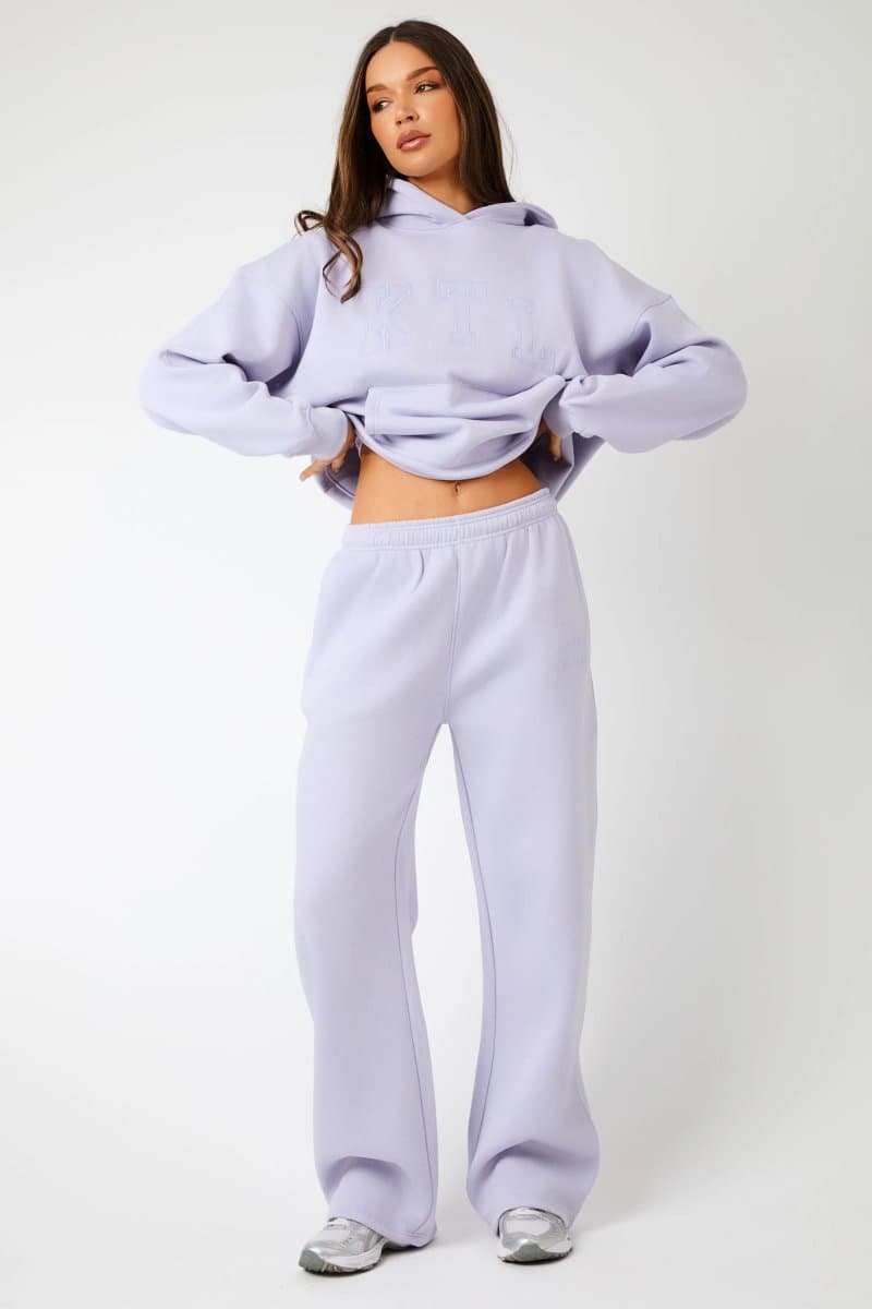 Kaiia Kaiia KTL Logo Wide Leg Joggers Iced Lilac
