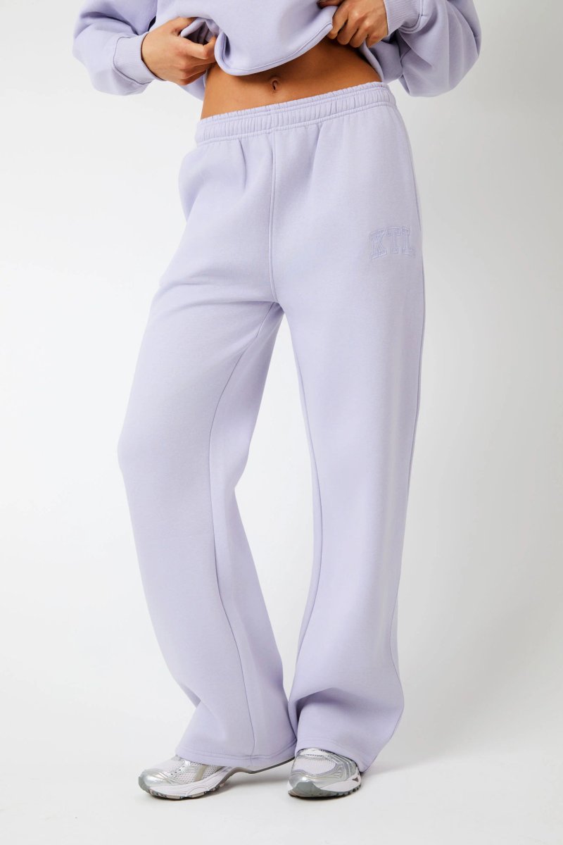 Kaiia Kaiia KTL Logo Wide Leg Joggers Iced Lilac - 2