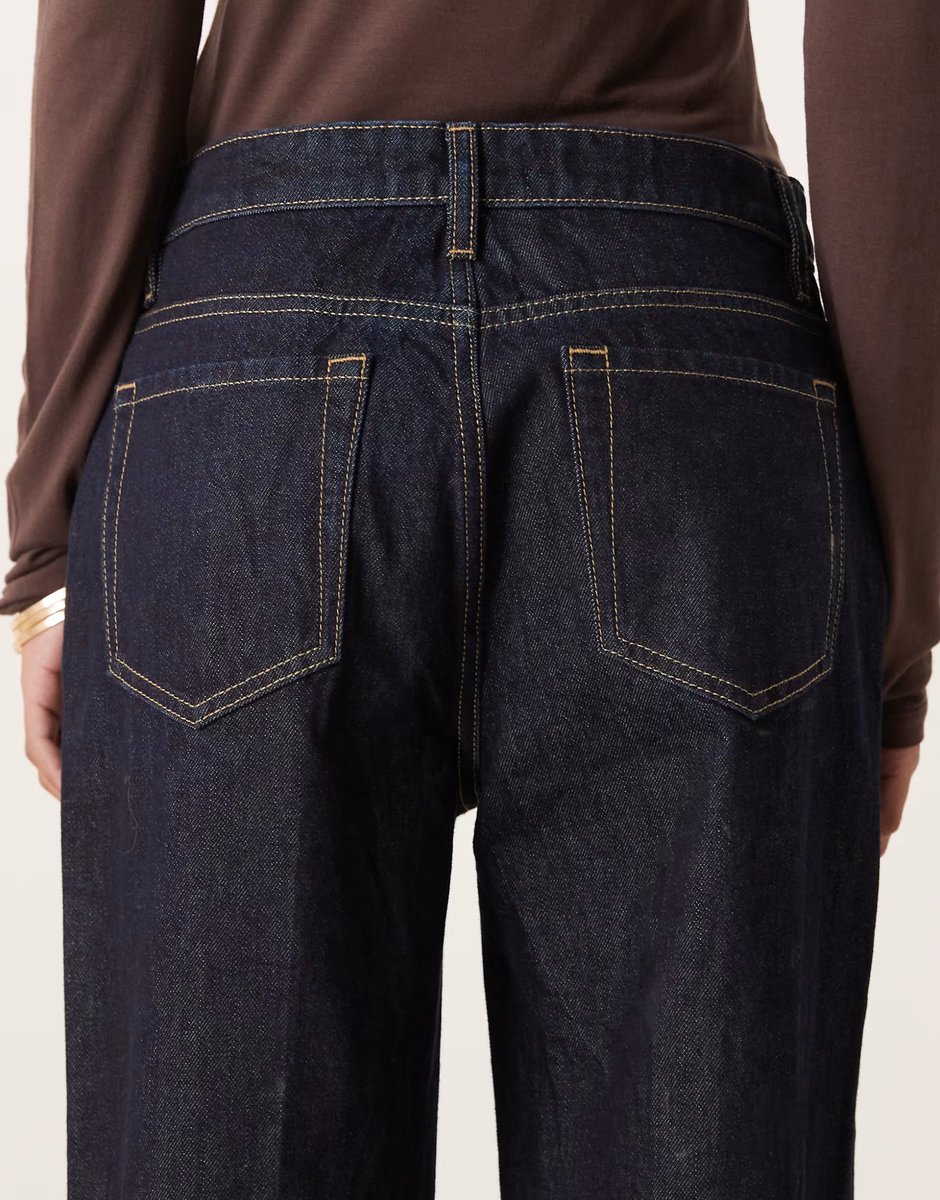 ASOS Mango Aylin pleat front jean with contrast stitch co-ord in indigo - 4