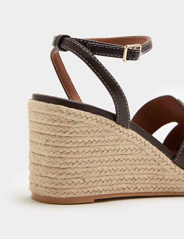 Marks & Spencer M&S Ankle Strap Wedge Sandals Brown - 2