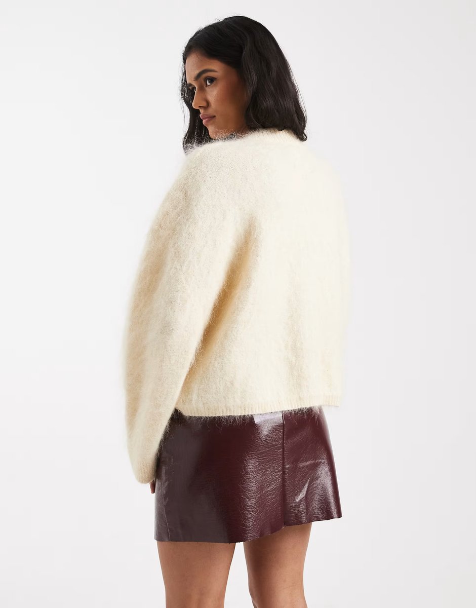 ASOS Vero Moda vinyl mini skirt in burgundy - 4