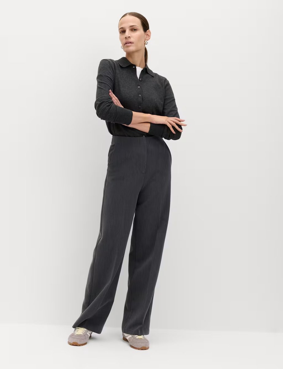 Marks & Spencer M&S Tailored Relaxed Straight Leg Trousers Grey - 1