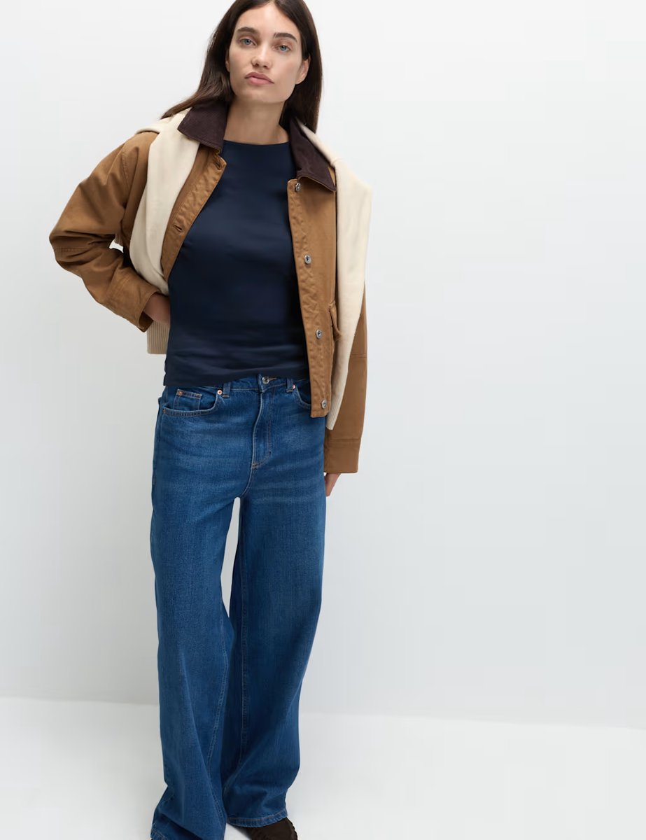 Marks & Spencer M&S Pure Cotton Slim Fit Top Navy - 2