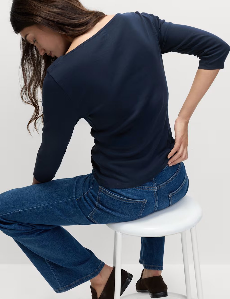 Marks & Spencer M&S Pure Cotton Slim Fit Top Navy - 4