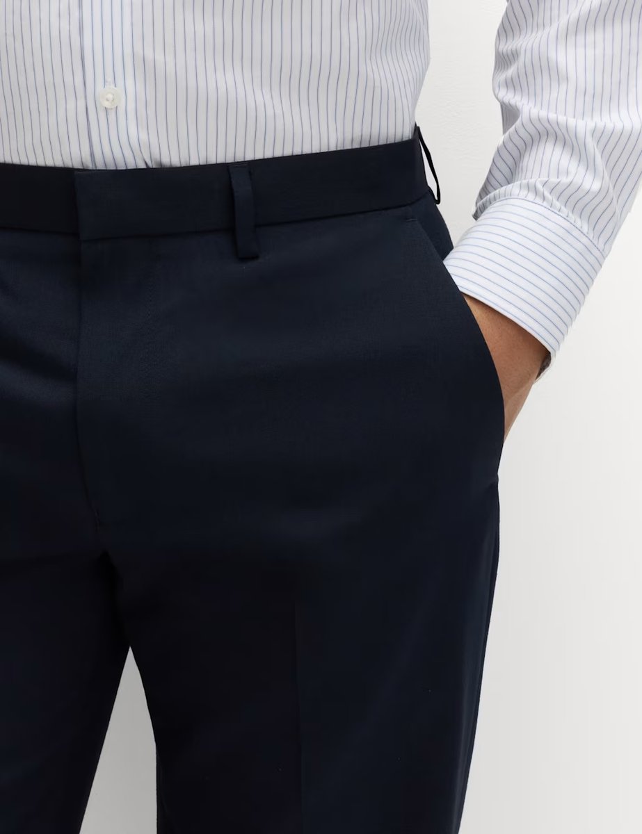 Marks & Spencer M&S Slim Fit Machine Washable Suit Trousers Navy - 3