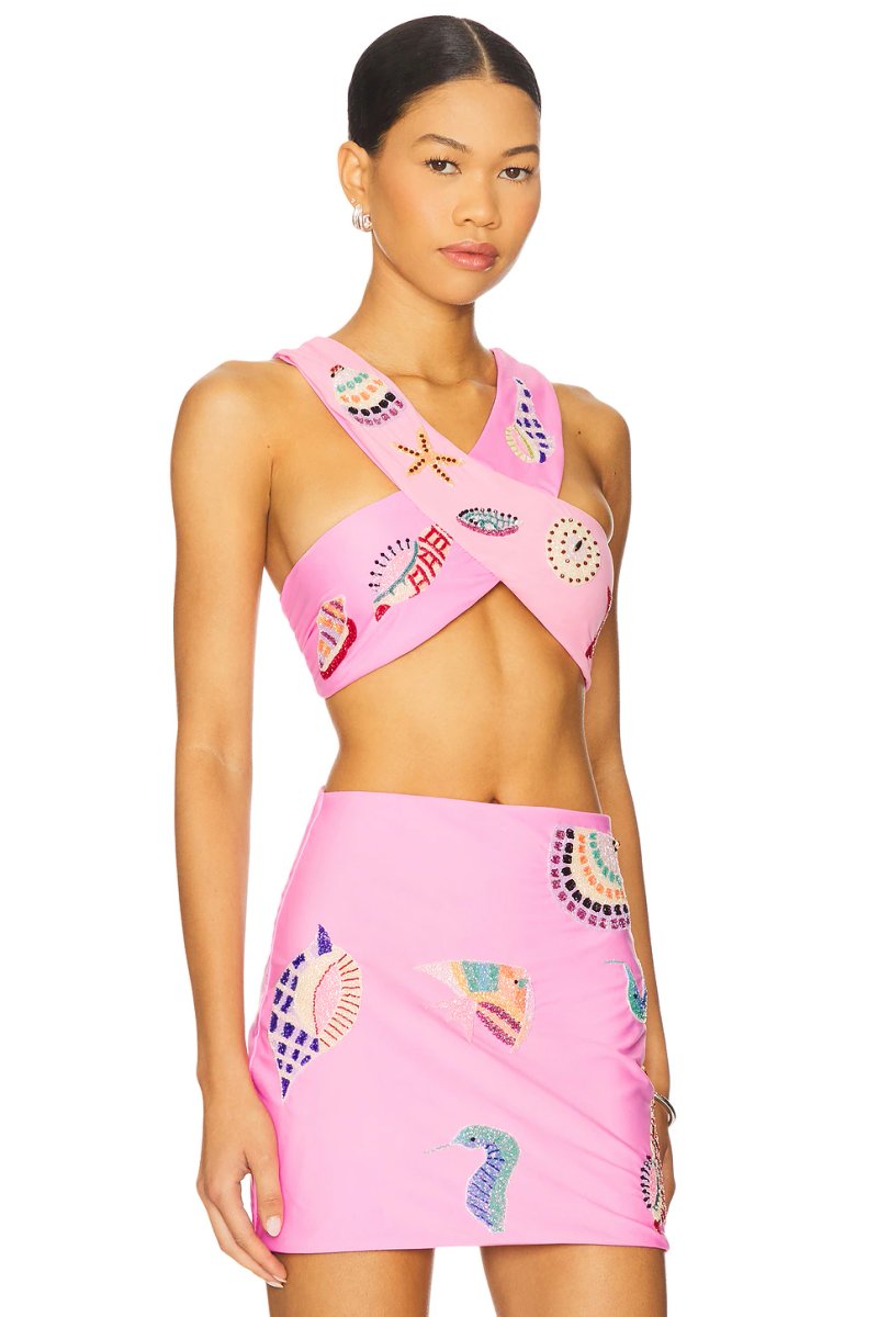 revolve Shell Hand Beaded Top - 2