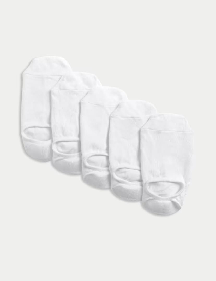 Marks & Spencer M&S 5 Pack Cool & Fresh™ Invisible Trainer Liners™ White - 1