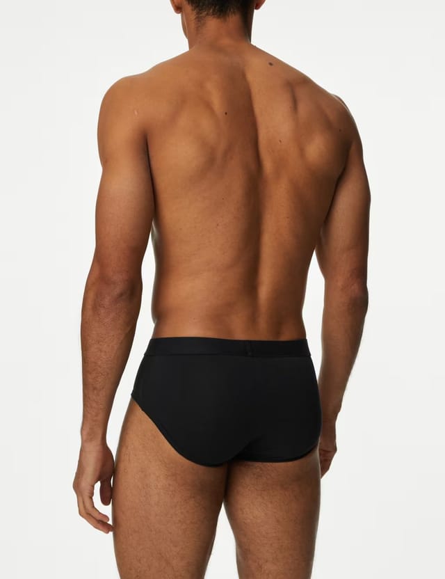 Marks & Spencer M&S 5 Pack Cotton Stretch Cool & Fresh™ Briefs Black - 2