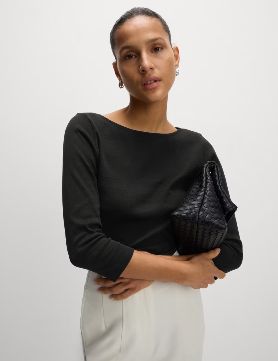 Marks & Spencer M&S Pure Cotton Slim Fit Top Black - 4