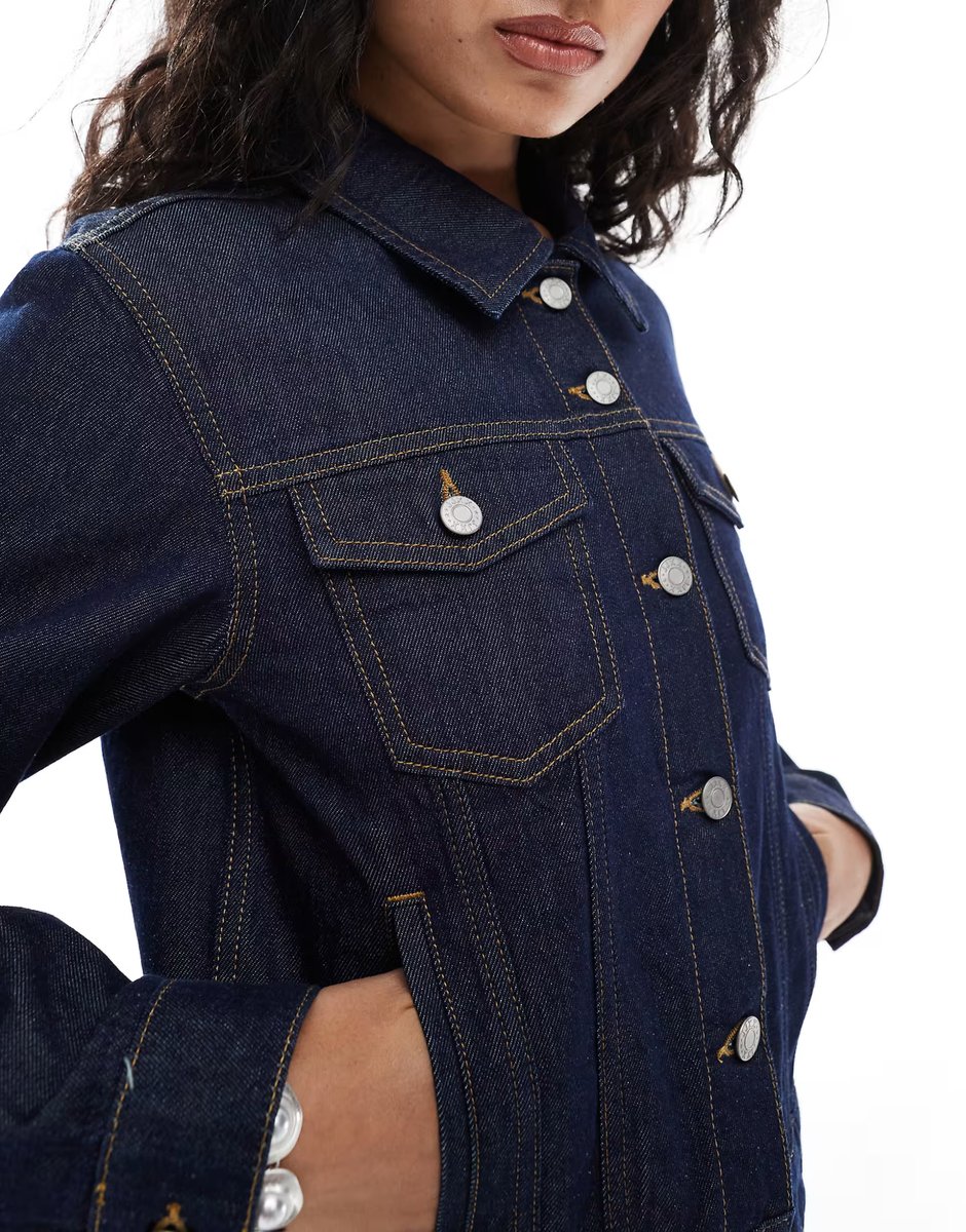 ASOS JJXX co ord denim jacket in dark blue - 4