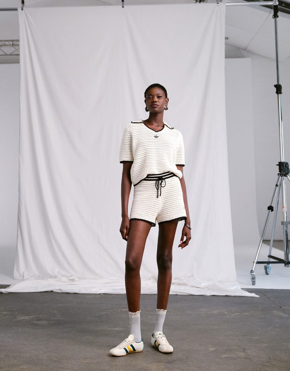 ASOS adidas Originals x ASOS crochet knitted top with contrast trim in ecru - 3