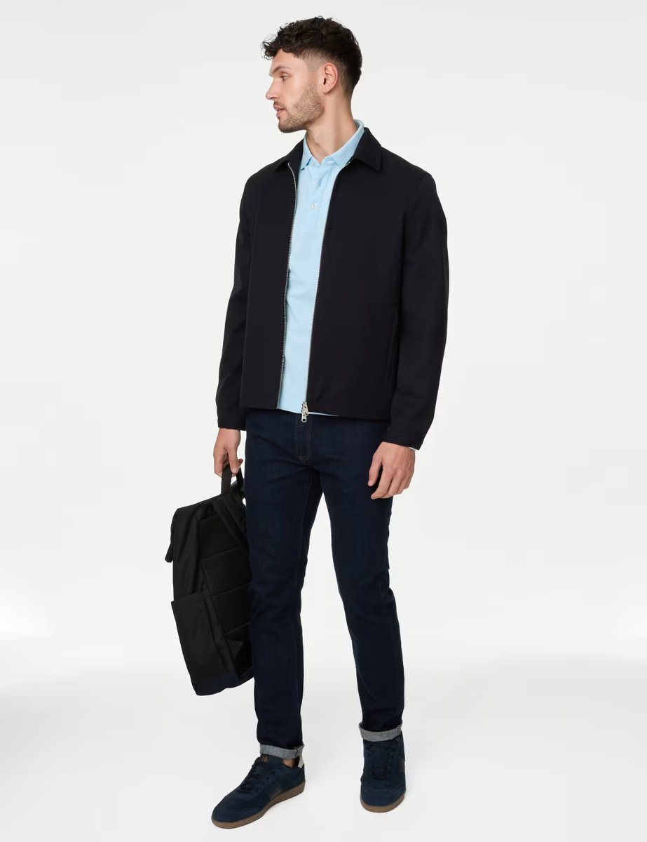 Marks & Spencer M&S 2 Pack Pure Cotton Long Sleeve Polo Shirts Pale Blue Mix - 3